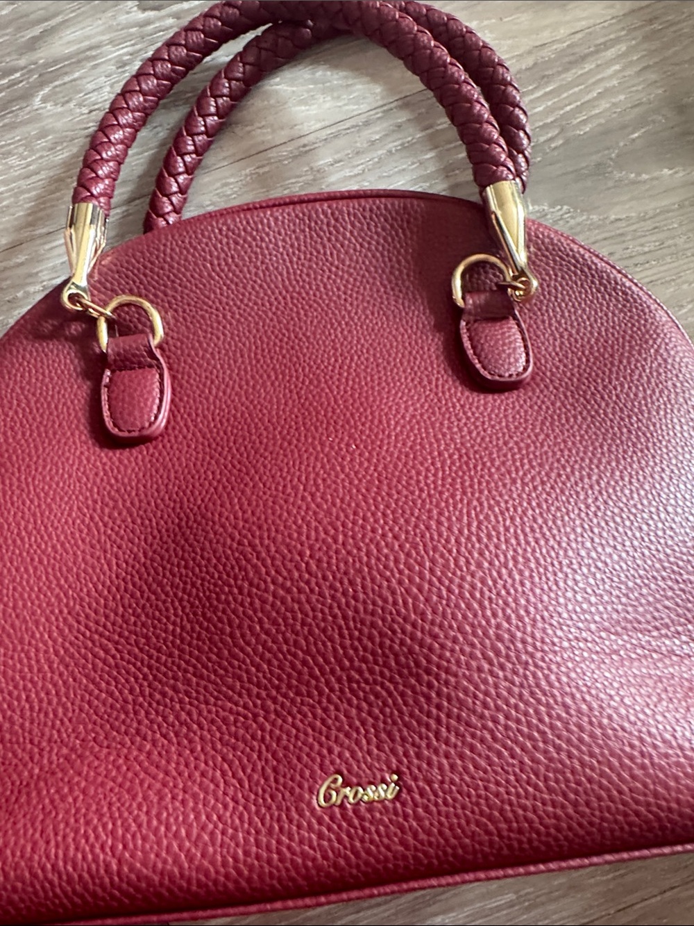 Elegant Bow-Front Red Satchel Handbag - Picture 2 of 4